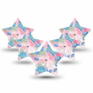ExpressionMed Turtley One-derful Freestyle Libre, Libre 2 Plus, and Abbott Lingo Star, 5-Pack Tape and 5-Pack Sticker Girly beachy motifs Waterproof Sensor Cover for Continuous Glucose Monitor