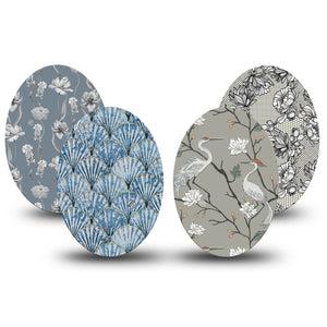 ExpressionMed Graceful Shores Medtronic Guardian Enlite Universal Oval, 4-Pack Tape Coastal cranes Best Covers for CGM
