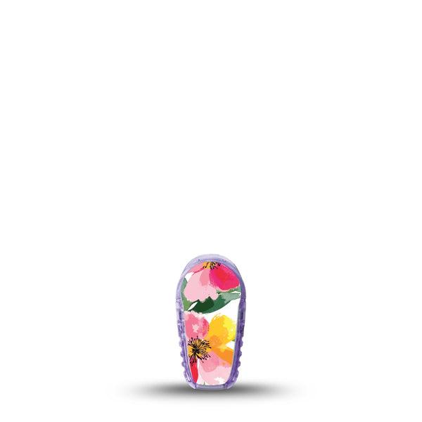 ExpressionMed Lemonade Flowers Dexcom G6 Sticker Single Sticker Only Bright Pink Yellow Flowers, Decorative Decal CGM Design