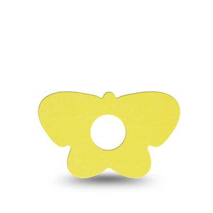 ExpressionMed Butter Yellow Freestyle Libre 3 and Libre 3 Plus Butterfly Shape Tape, Single Tape Solid Color, Overlay Patch CGM Design