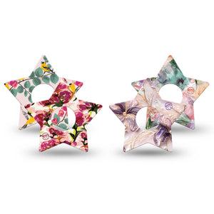 ExpressionMed Warm Florals Freestyle Libre 3 and Libre 3 Plus Star, 4-Pack Tape Light pink prints Decorative Adhesive Tape for Continuous Glucose Monitor