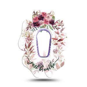 ExpressionMed Just Breathe Dexcom G6 Flower Shape Tape Single Tape and Single Sticker Breathing Exercise, Adhesive Patch Continuous Glucose Monitor Design