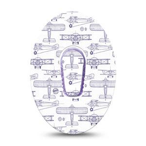 ExpressionMed Airplane Dexcom G6 Sticker and Tape Glider Planes, Vinyl Sticker and Tape Design CGM Design