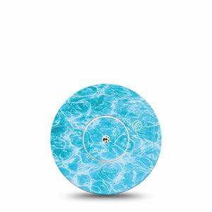 ExpressionMed Sunlit Water Freestyle Libre, Libre 2 Plus, and Abbott Lingo, Single Tape and Single Sticker Summer pool inspired Overlay Patch for CGM