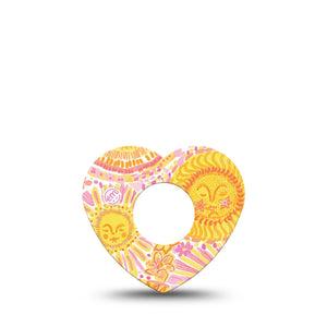 ExpressionMed Bright Sunshine Infusion Heart, 5-Pack golden summer aesthetic Overlay Patch For Insulin Pump