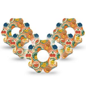 ExpressionMed Fruit Stickers Infusion Flower, 10-Pack Cute sticker print Fixing Ring Patch For Pump