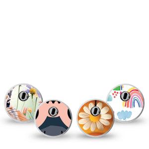 ExpressionMed Spring Friends Freestyle Libre 3 and Libre 3 Plus Sticker, 4-Pack Sticker Lovable ducking bunny ladybug Vinyl Decoration for CGM