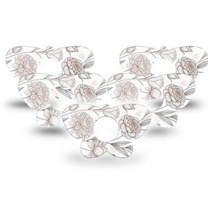 ExpressionMed Minimalist Botanical Infusion Butterfly, 10-Pack Simple botanical pattern Fixing Ring Tape For Pump