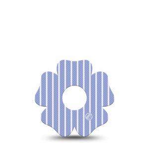 ExpressionMed Blue Stripes Freestyle Libre 3 and Libre 3 Plus Flower, Single Tape Classic summer stripe pattern Decorative Adhesive Tape for CGM