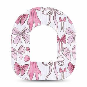 ExpressionMed Bows and Ribbons Omnipod Tape Single Tape Soft Pink Bows, Adhesive Patch Pump Design