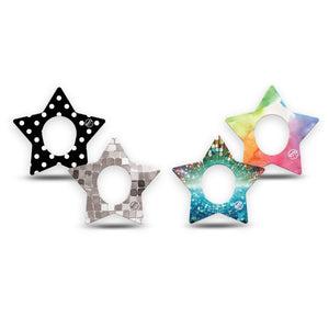 ExpressionMed Disco Pop Dexcom G7 and Dexcom Stelo Glucose Biosensor System Star, 4-Pack Tape disco colors Overlay Tape for Continuous Glucose Monitor