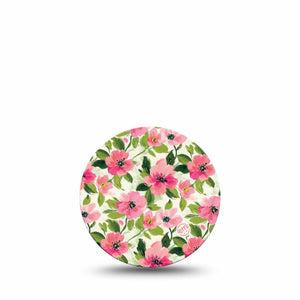ExpressionMed Painter’s Cosmos Freestyle Libre 3 and Libre 3 Plus OverPatch, Single Tape Garden of pink Adhesive Tape for CGM