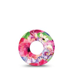 ExpressionMed Watercolor Red Flowers Infusion Set Tape 5-Pack Bold Pink Flowers Overlay Patch CGM Design