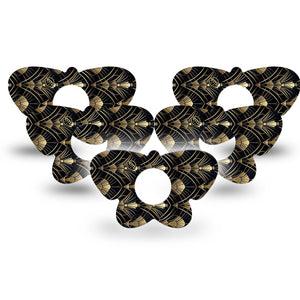 ExpressionMed Midnight Deco Infusion Butterfly, 10-Pack Retro print Fixing Ring Tape For Pump