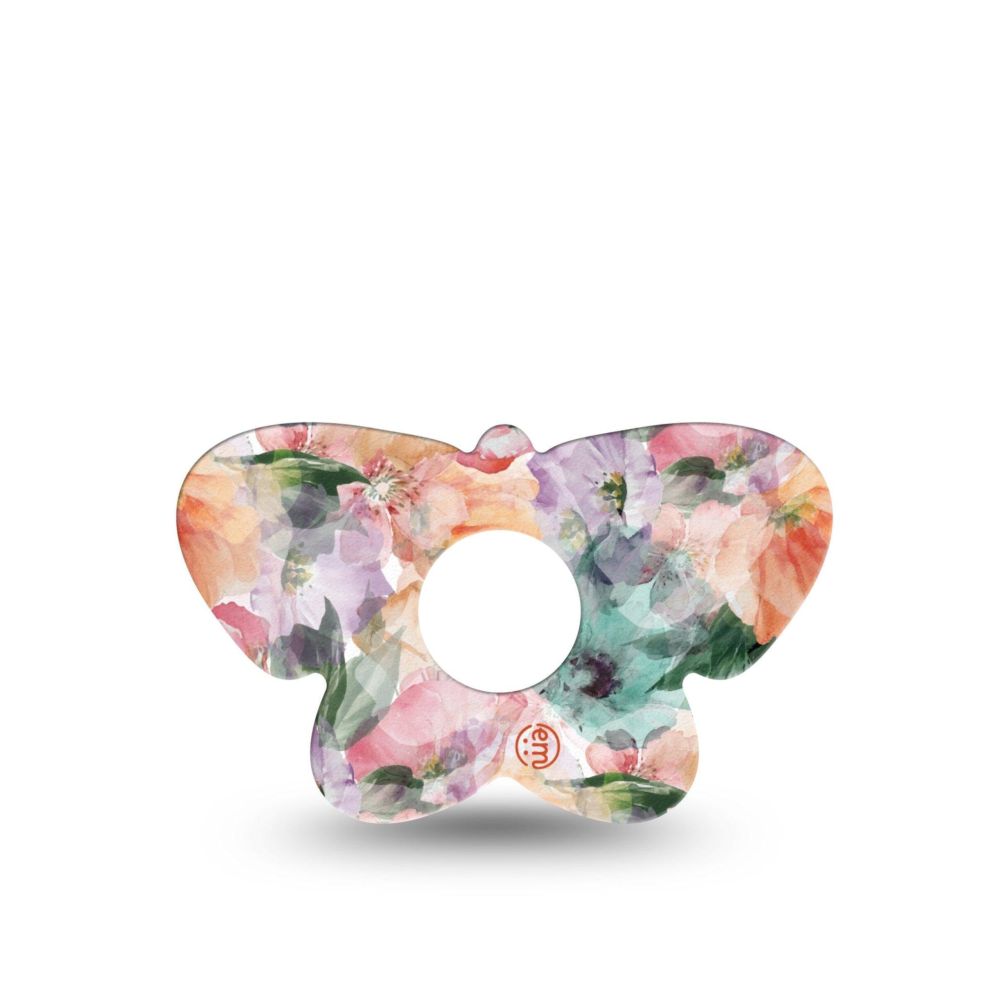 ExpressionMed Flower Clouds Freestyle Libre 3 Butterfly Shape Tape Single Tape Transparent Flower Petals, Overlay Patch CGM Design