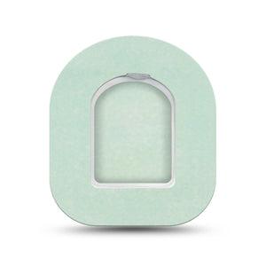 ExpressionMed Mint Green Omnipod Surface Center Sticker and Mini Tape,  Solid Color, Vinyl Sticker and Tape Design Pump Design