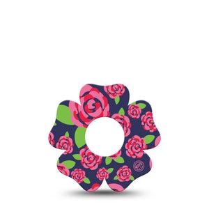 ExpressionMed Pretty Pink Roses Infusion Set Flower Shape Tape 5-Pack Tape Pink Blossoms, Plaster Continuous Glucose Monitor Design