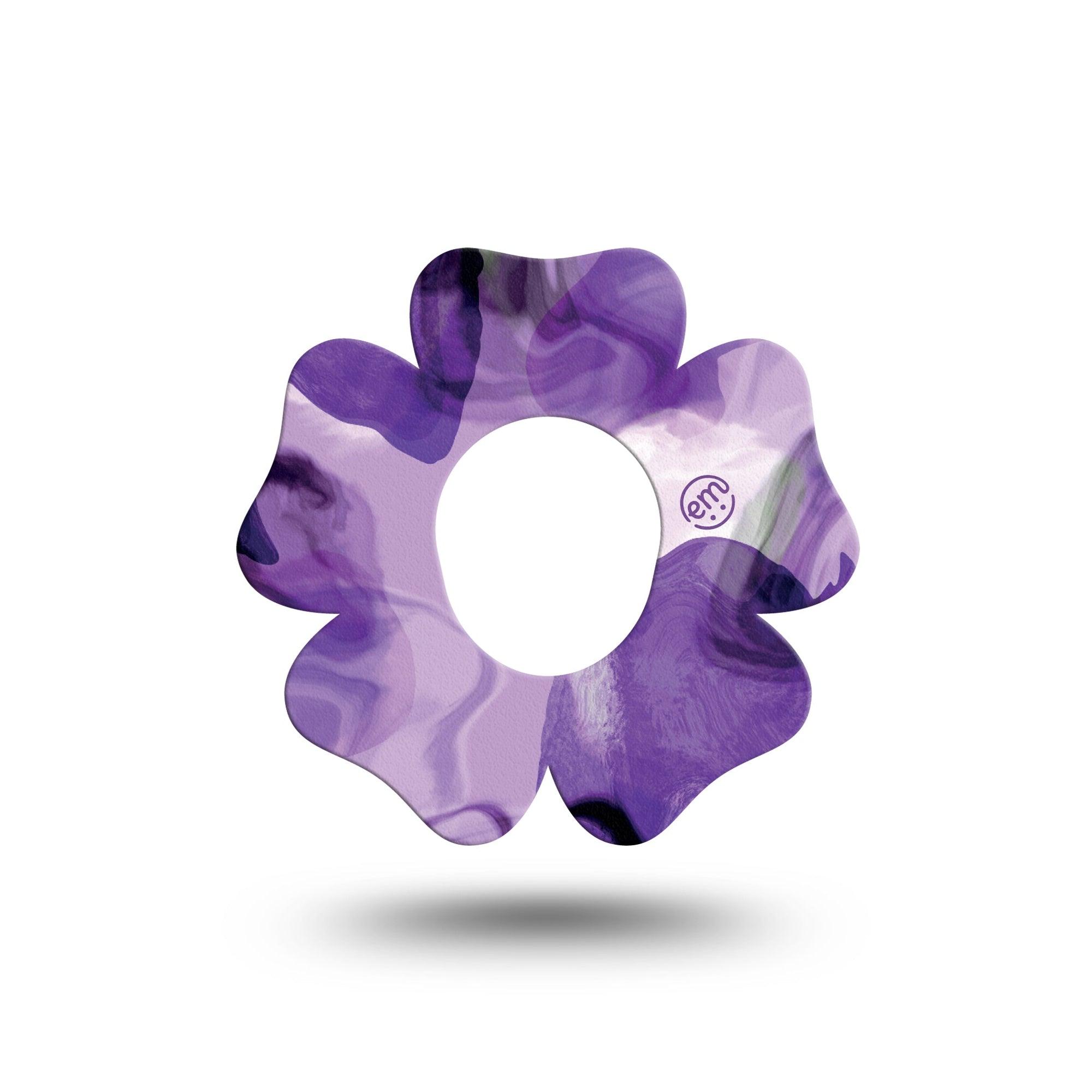 ExpressionMed Purple Storm Dexcom G7, Dexcom Stelo Glucose Biosensor System, Flower Shape Tape Single lacy purple looking texture Patch CGM Design