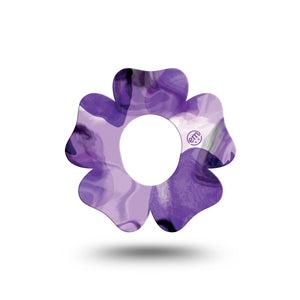 ExpressionMed Purple Storm Dexcom G7, Dexcom Stelo Glucose Biosensor System, Flower Shape Tape Single lacy purple looking texture Patch CGM Design