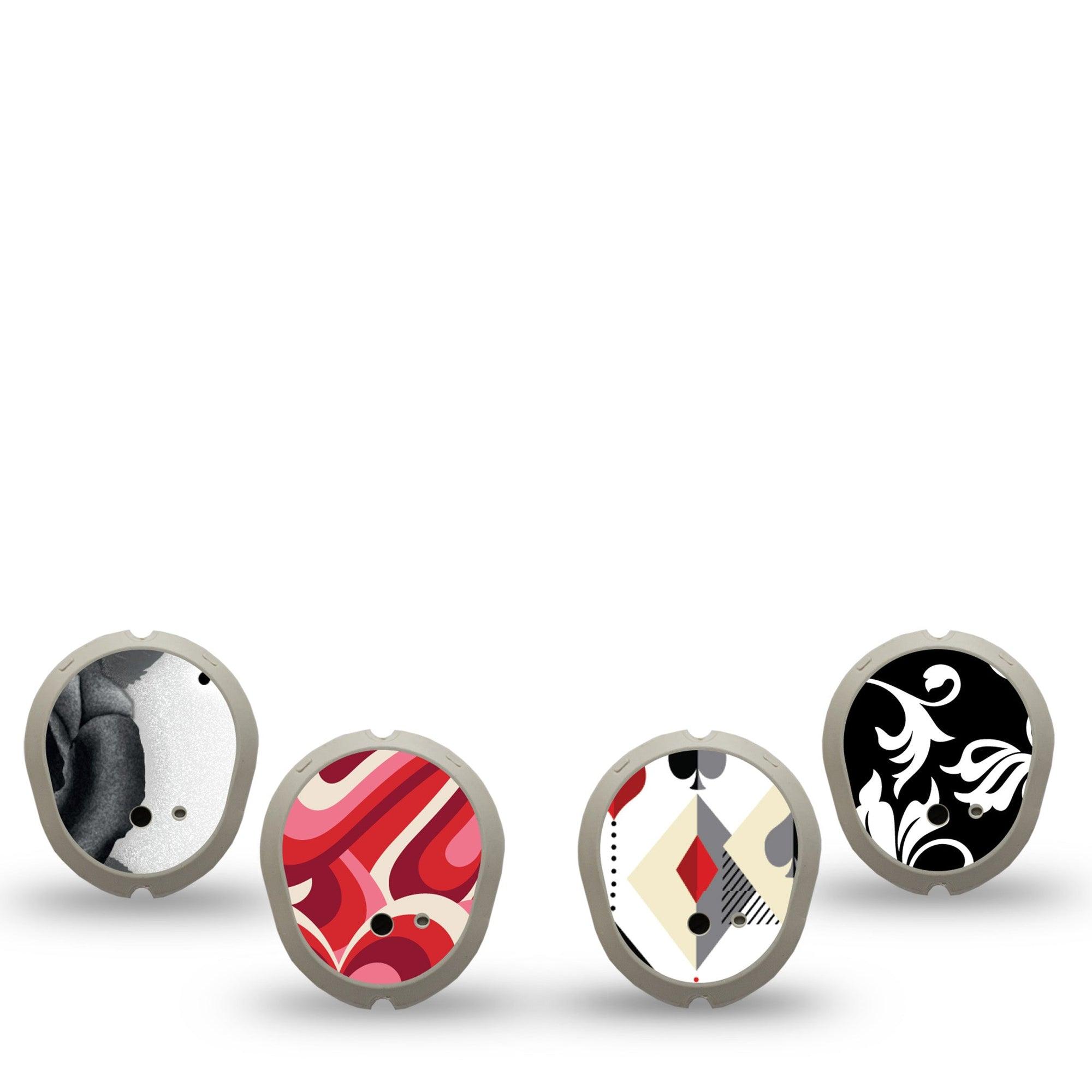 ExpressionMed Ace of Style Variety Pack Dexcom G7 Sticker, Dexcom Stelo Glucose Biosensor System, 4-Pack Sticker Variety Deck of Cards Inspired, Vinyl Decoration Continuous Glucose Monitor Design