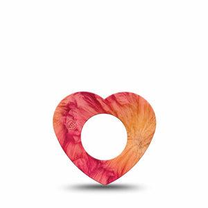 ExpressionMed Ruffles Freestyle Libre, Libre 2 Plus, and Abbott Lingo Heart, Single Tape Orange ruffles Overlay Tape for CGM