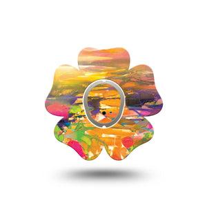 ExpressionMed Fragments From Above Dexcom G7 Flower Shape Tape, Dexcom Stelo Glucose Biosensor System, Single Tape and Single Sticker Aerial Fragments, Plaster CGM Design