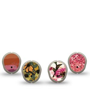 ExpressionMed Harvest Petals Variety Pack Dexcom G7 Sticker, 4-pack Sticker Variety, Maroon Autumn Accents, Vinyl Decoration  CGM Design