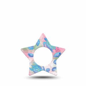 ExpressionMed Turtley One-derful Freestyle Libre, Libre 2 Plus, and Abbott Lingo Star, Single Tape Seashells hibiscus Decorative Patch for CGM