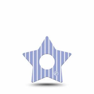 ExpressionMed Blue Stripes Freestyle Libre 3 and Libre 3 Plus Star, Single Tape Thin blue stripes Best Covers for CGM