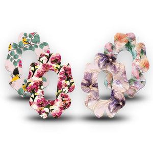 ExpressionMed Warm Florals Dexcom G6 Flower, 4-Pack Tape Spring blossomings Overlay Patch for Continuous Glucose Monitor