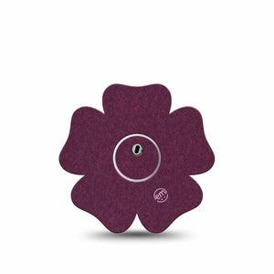 ExpressionMed Wine Red Freestyle Libre 3 and Libre 3 Plus Flower Shape Tape, Single Tape and Single Sticker Solid Color, Overlay Tape CGM Design