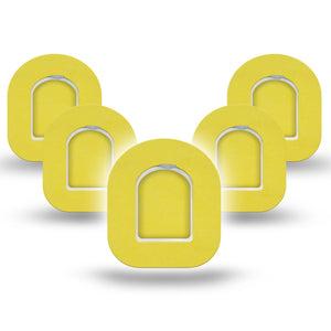 ExpressionMed Butter Yellow Omnipod Mini Tape, 5-Pack Tape and 5-Pack Sticker Calming Yellow Tone, Adhesive Tape Pump Design