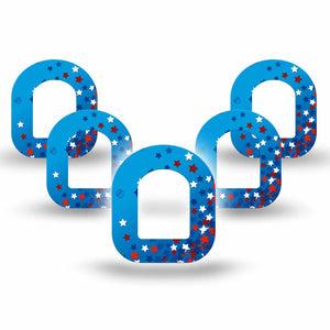ExpressionMed Confetti Stars Omnipod Mini Tape 5-Pack Tape Star Sprinkles, Adhesive Tape Pump Design