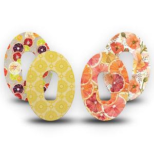 ExpressionMed Citrus Crush Dexcom G6, 4-Pack Tape citrus inspired design Decorative Adhesive Tape for CGM