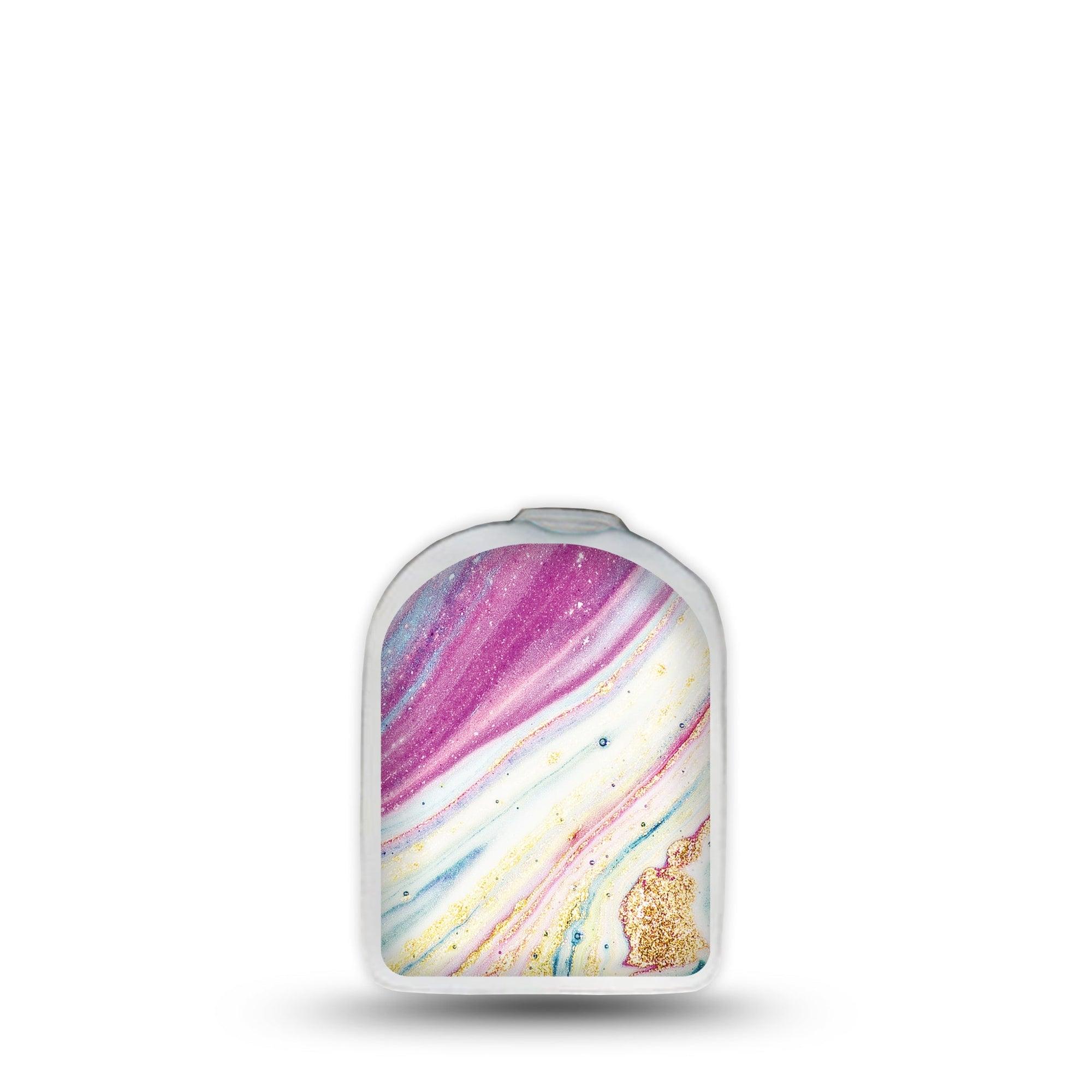 ExpressionMed Shimmering Marble Omnipod Surface Center Sticker Single Sticker Shining Glitters Themed Vinyl Decoration Pump Design