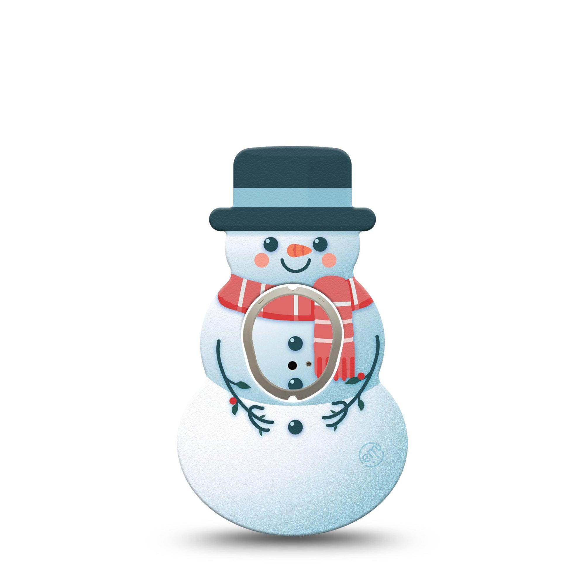 ExpressionMed Frosty The Snow Man Dexcom G7 Snowman Shape Tape, Dexcom Stelo Glucose Biosensor System, Single Tape and Single Sticker Snowman Cutout Inspired, Overlay Patch CGM Design