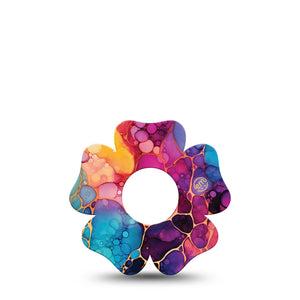 ExpressionMed Rainbow Ink Infusion Flower, 5-Pack Color wash design Best Covers For Insulin Pump
