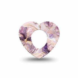 ExpressionMed Pink Pearls Dexcom G7 and Dexcom Stelo Glucose Biosensor System Heart, Single Tape Shimmer like flowers Decorative Patch for CGM