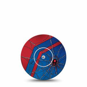 ExpressionMed Spider Man Freestyle Libre and Libre 2 Plus Tape, Abbott Lingo, Single Tape and Single Sticker Peter Parker Inspired, Fixing Ring Tape Continuous Glucose Monitor Design