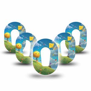ExpressionMed Summer Kite Dexcom G6 Mini Tape, 5-Pack Tape Flying Kite, Adhesive Tape CGM Design