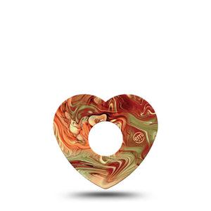 ExpressionMed Rustic Marble Freestyle Libre 3 Heart Shape Tape Single Tape Old Stone Patch CGM Design