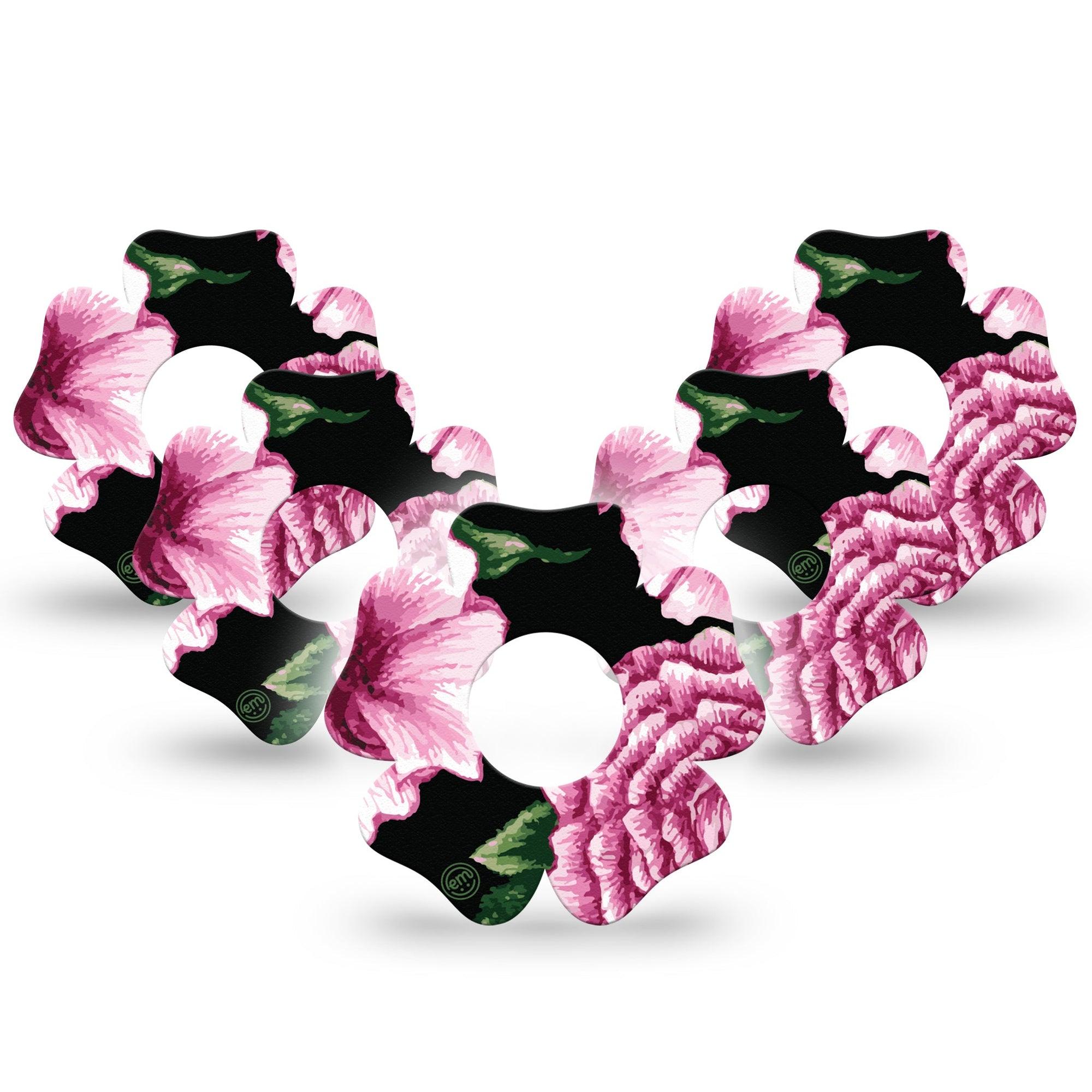 ExpressionMed Intricate Floral Infusion Set Flower Shape Tape 10-Pack Tape Floral Patterns, Plaster Continuous Glucose Monitor Design