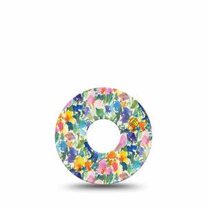 ExpressionMed Summer Fling Freestyle Libre 3 and Libre 3 Plus Tape, Single Tape Brushstroke Garden, Adhesive Tape Continuous Glucose Monitor Design