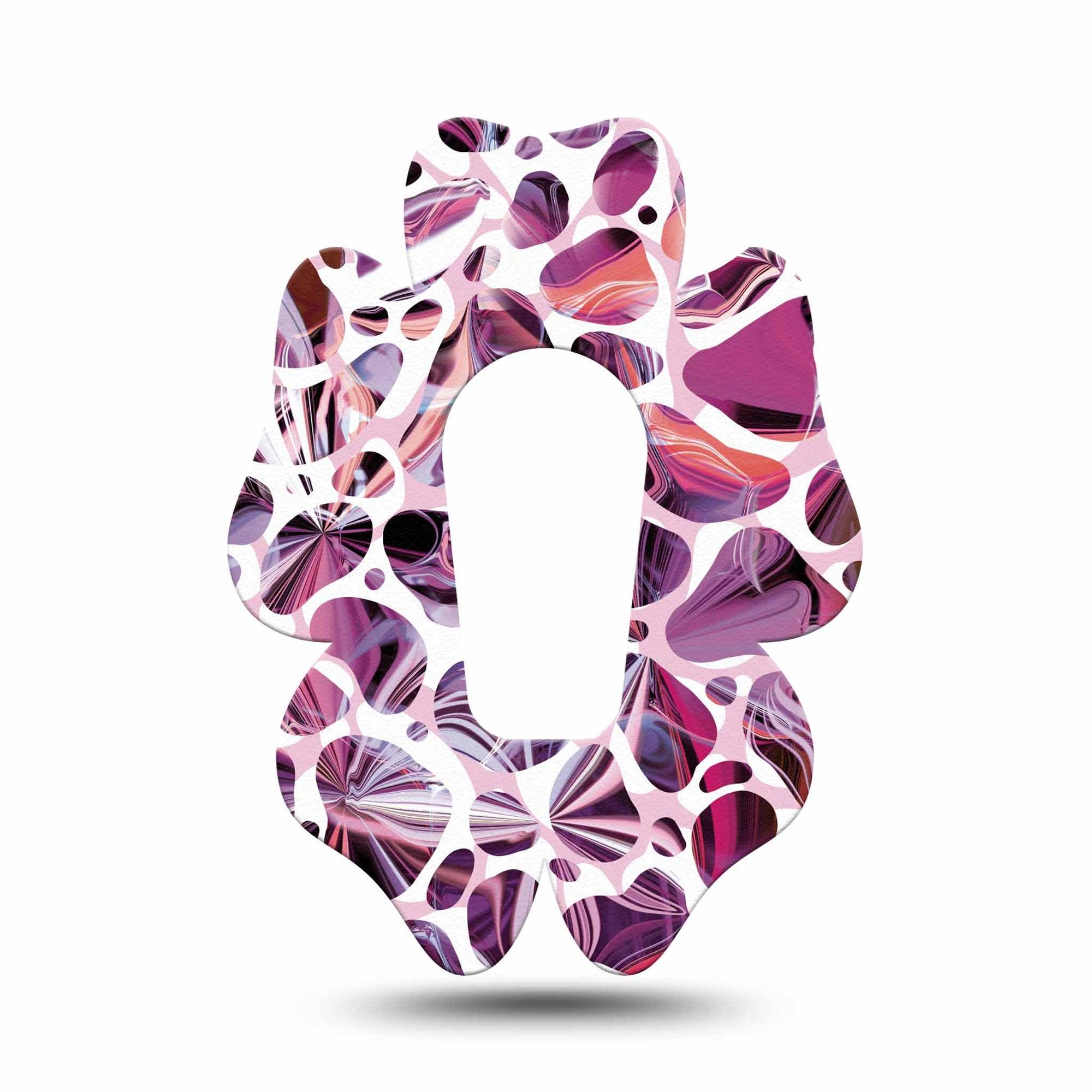 ExpressionMed Purple Pebbles Dexcom G6 Flower Shape Tape Single Tape Natural Pebbles, Adhesive Patch Continuous Glucose Monitor Design