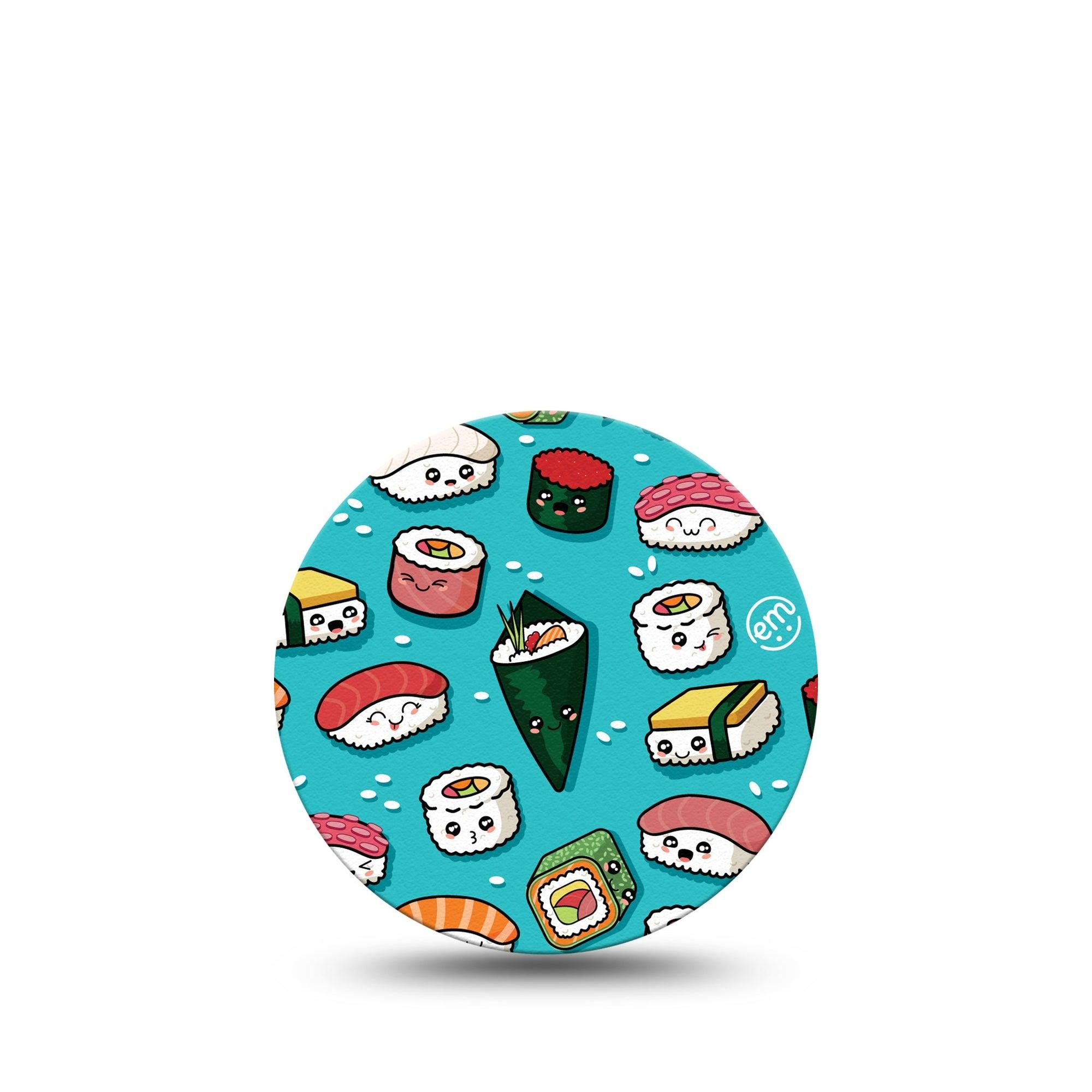 ExpressionMed Silly Sushi Freestyle Libre 3 Overpatch Single Sushi Roll Characters Adhesive Patch CGM Design