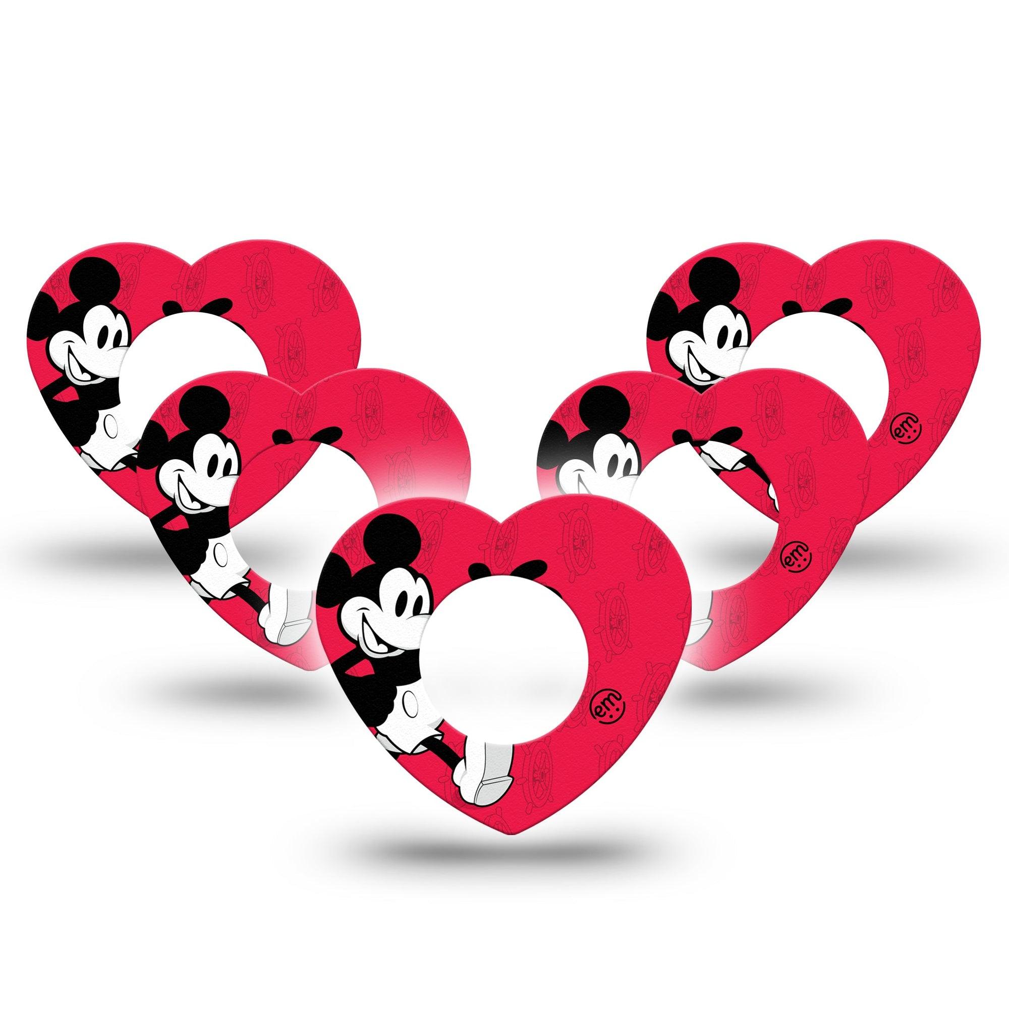 ExpressionMed Magical Mouse Freestyle Libre 2 Heart Shape Tape, Abbott Lingo,  5-Pack Disney Mickey Mascot Adhesive Patch CGM Design