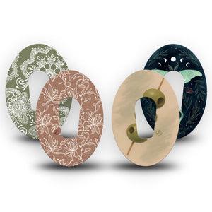 ExpressionMed Olive Grove Dexcom G6, 4-Pack Tape Green olives inspired Decorative Adhesive Tape for CGM