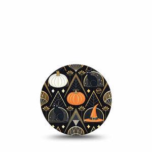 ExpressionMed Art Deco Halloween Freestyle Libre 3 and Libre 3 Plus Overpatch, Single Tape Vintage Luxurious Inspired Halloween, Adhesive Patch CGM Design