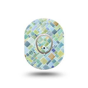 ExpressionMed Watercolor Geometrics Dexcom G7 Mini Tape, Dexcom Stelo Glucose Biosensor System,  Single Tape and Single Sticker Glass Tile Inspired Patch Continuous Glucose Monitor Design