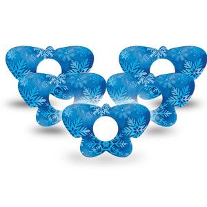 ExpressionMed Falling Snow Infusion Set Butterfly Shape Tape, 10-Pack Tape Winter Snow, Plaster Continuous Glucose Monitor Design